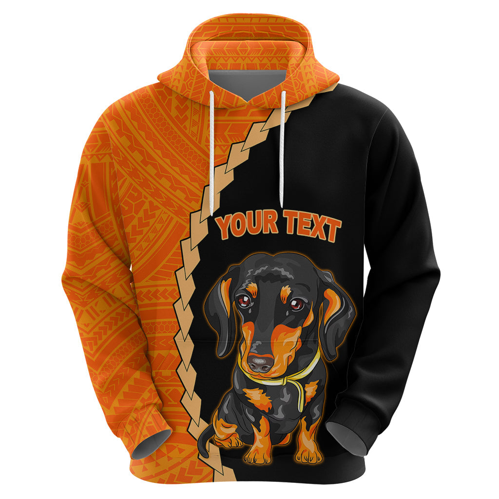 Custom Dachshund Dog Hoodie With Polynesian Tribal Tattoo LT6