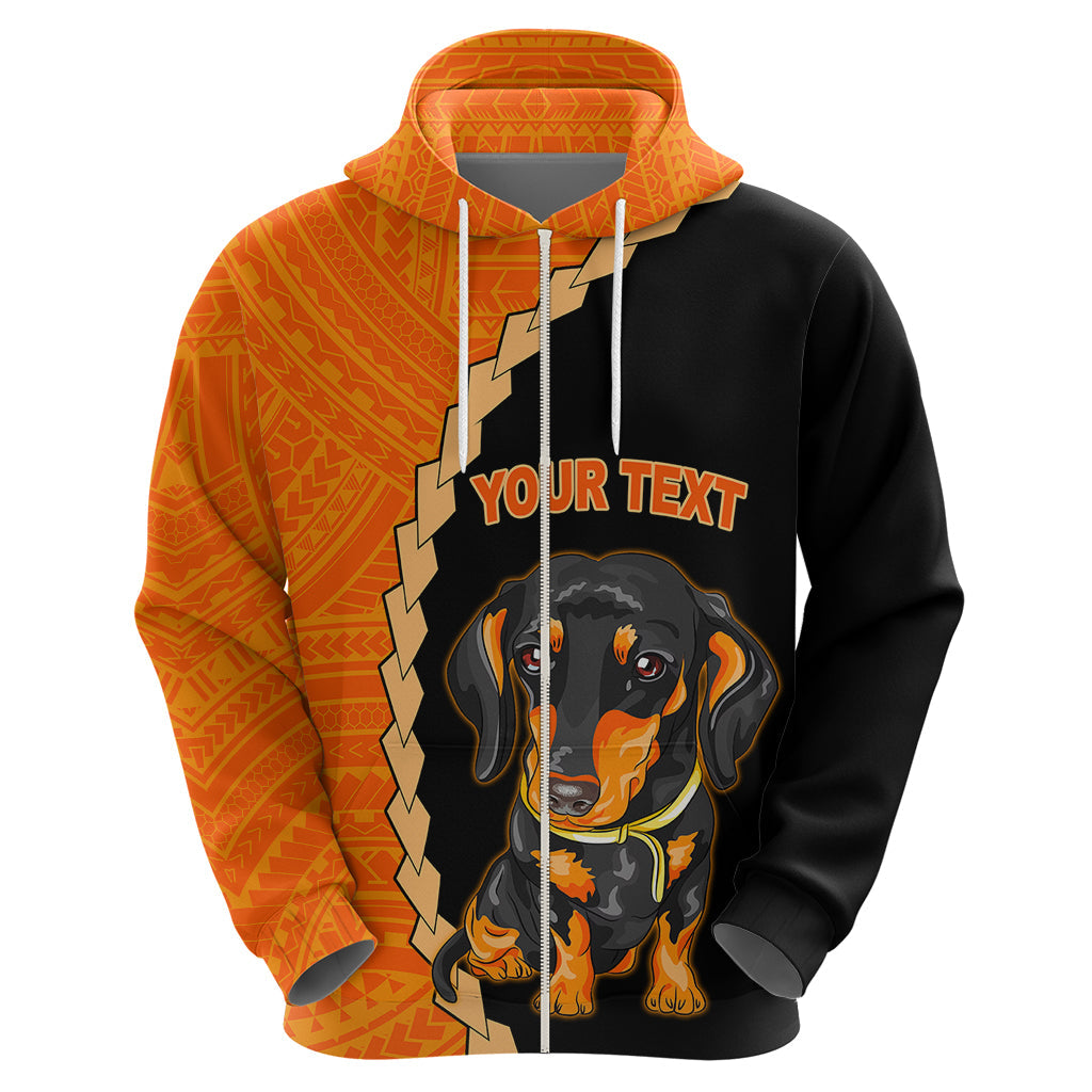 Custom Dachshund Dog Hoodie With Polynesian Tribal Tattoo LT6