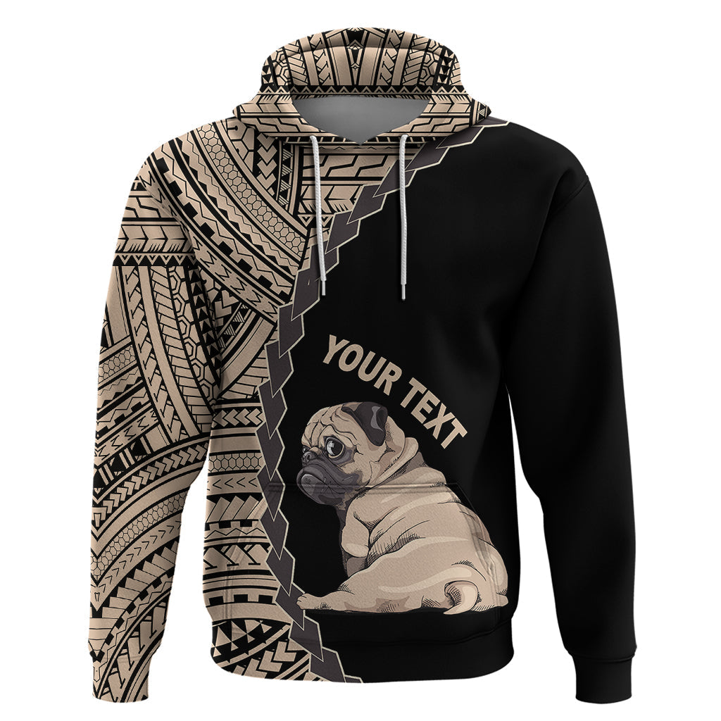 Custom Pug Dog Hoodie With Polynesian Tribal Tattoo LT6