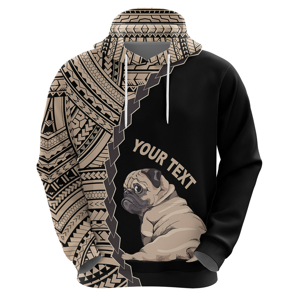 Custom Pug Dog Hoodie With Polynesian Tribal Tattoo LT6
