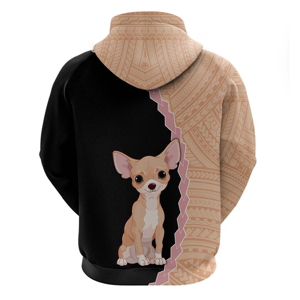 Custom Chihuahua Dog Hoodie With Polynesian Tribal Tattoo LT6