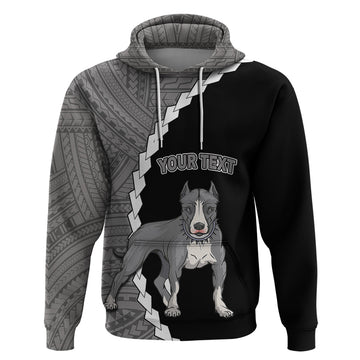 Custom Pitbull Dog Hoodie With Polynesian Tribal Tattoo LT6