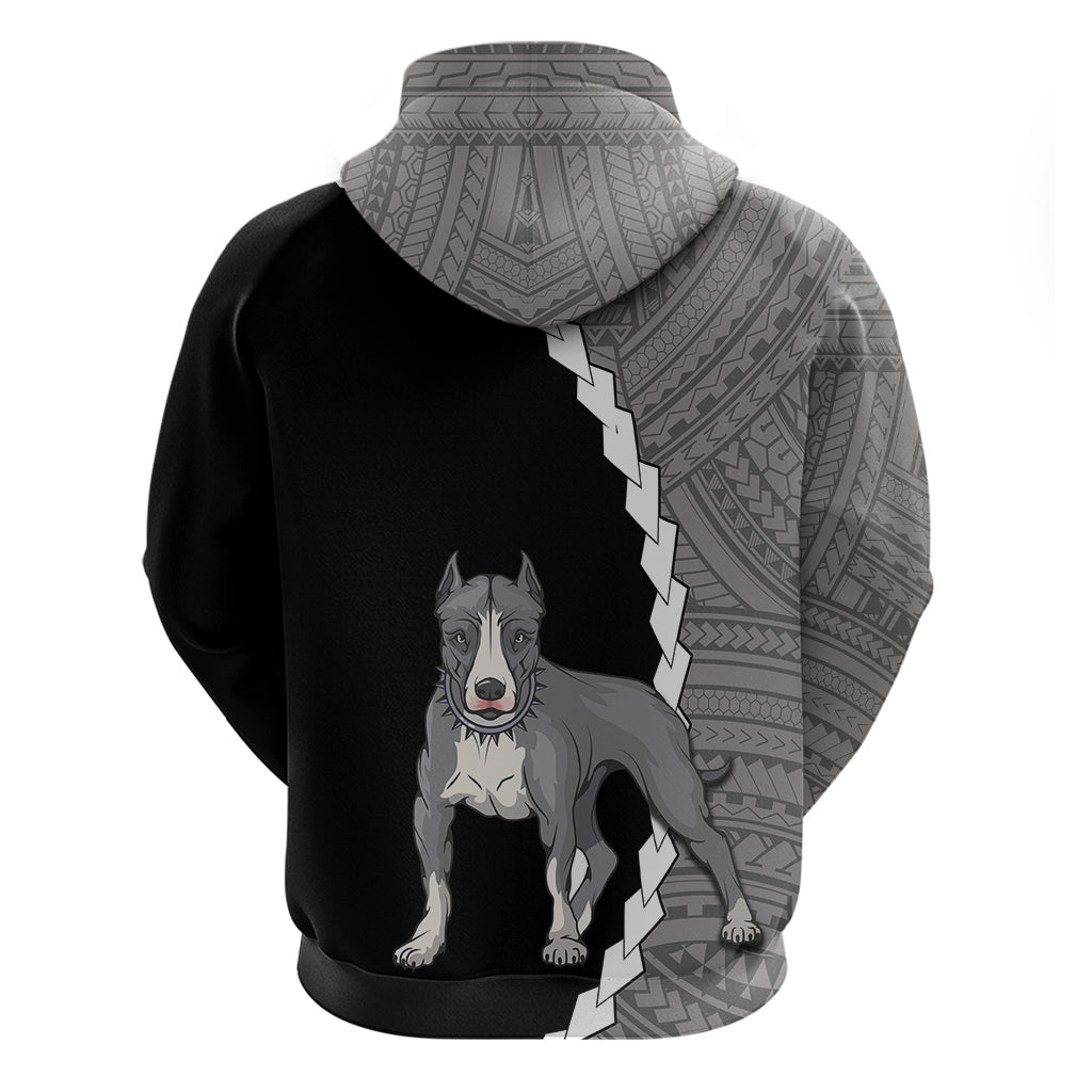 Custom Pitbull Dog Hoodie With Polynesian Tribal Tattoo LT6