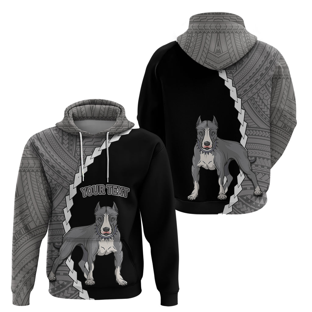 Custom Pitbull Dog Hoodie With Polynesian Tribal Tattoo LT6
