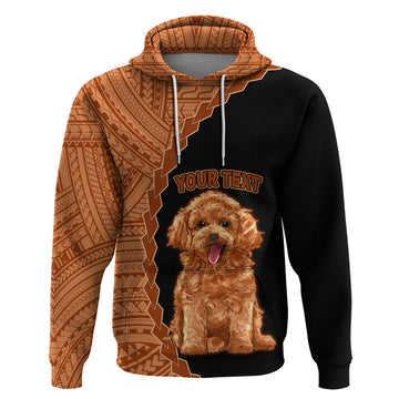 Custom Poodle Dog Hoodie With Polynesian Tribal Tattoo LT6
