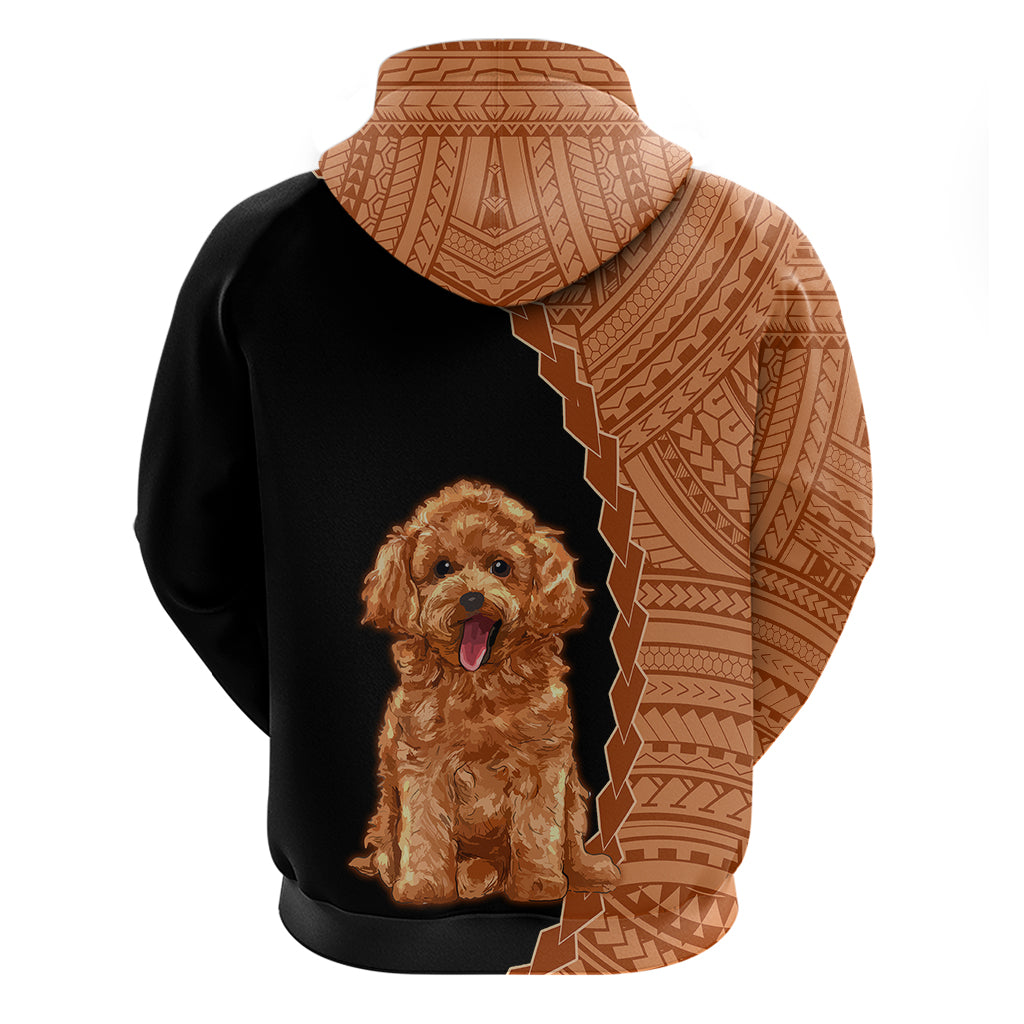 Custom Poodle Dog Hoodie With Polynesian Tribal Tattoo LT6