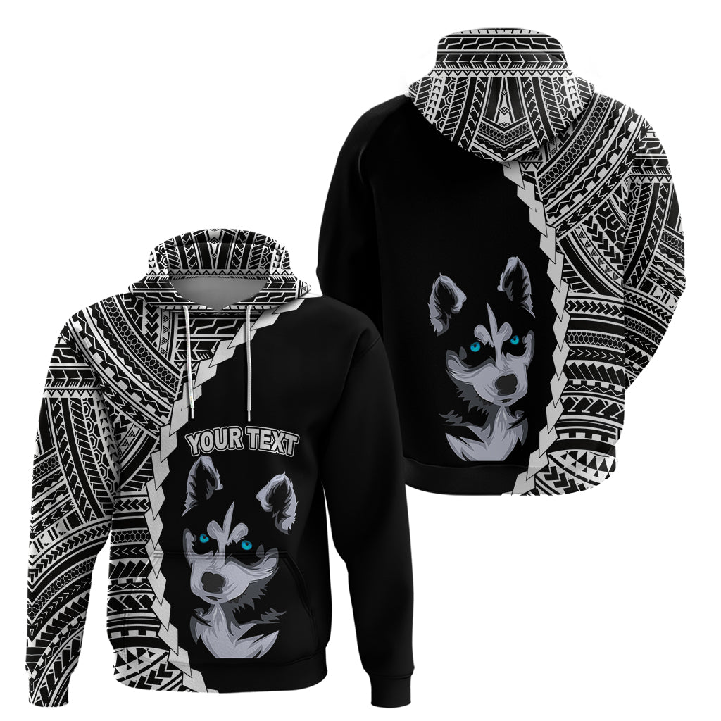 Custom Husky Dog Hoodie With Polynesian Tribal Tattoo LT6