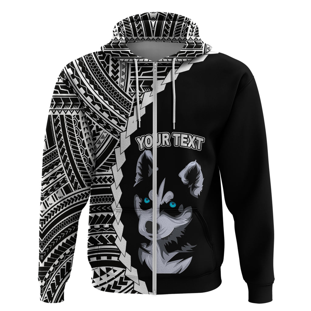 Custom Husky Dog Hoodie With Polynesian Tribal Tattoo LT6