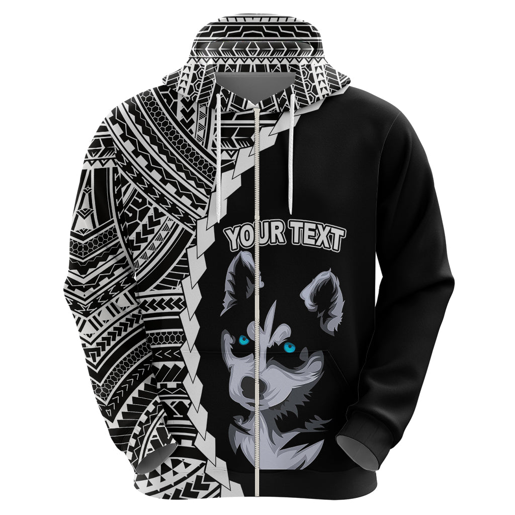 Custom Husky Dog Hoodie With Polynesian Tribal Tattoo LT6