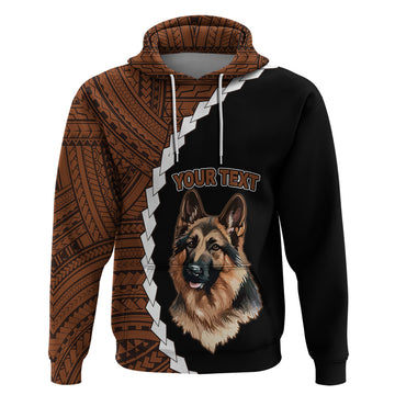 Custom German Shepherd Dog Hoodie With Polynesian Tribal Tattoo LT6