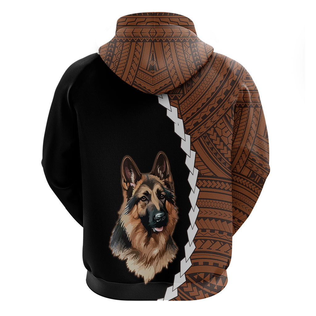 Custom German Shepherd Dog Hoodie With Polynesian Tribal Tattoo LT6