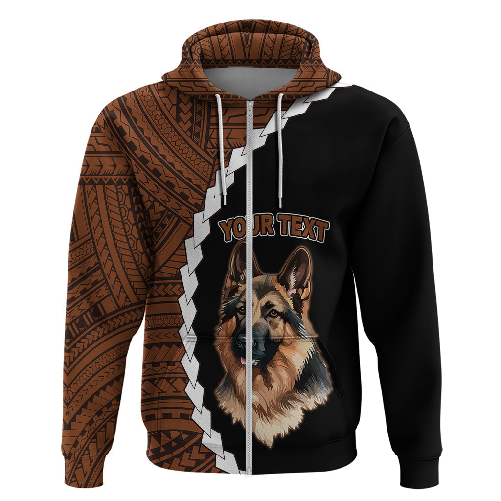Custom German Shepherd Dog Hoodie With Polynesian Tribal Tattoo LT6
