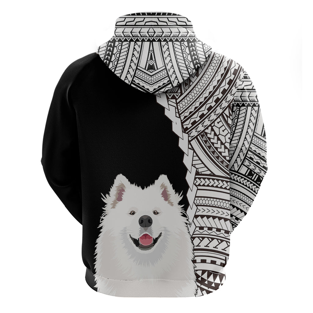 Custom Samoyed Dog Hoodie With Polynesian Tribal Tattoo LT6