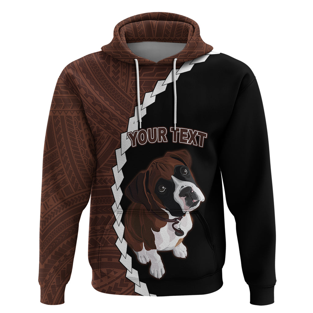Custom Boxer Dog Hoodie With Polynesian Tribal Tattoo LT6