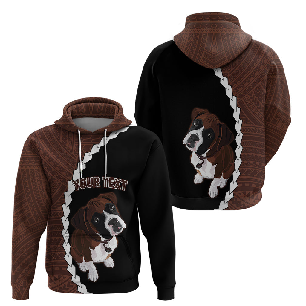 Custom Boxer Dog Hoodie With Polynesian Tribal Tattoo LT6