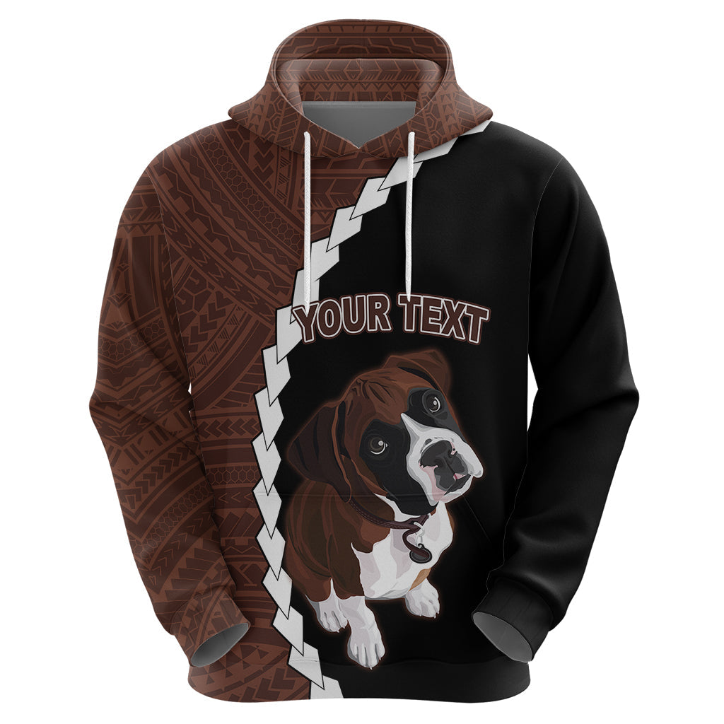 Custom Boxer Dog Hoodie With Polynesian Tribal Tattoo LT6