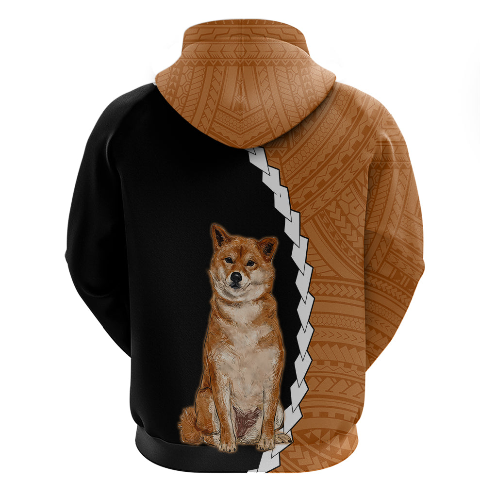 Custom Shiba Inu Dog Hoodie With Polynesian Tribal Tattoo LT6