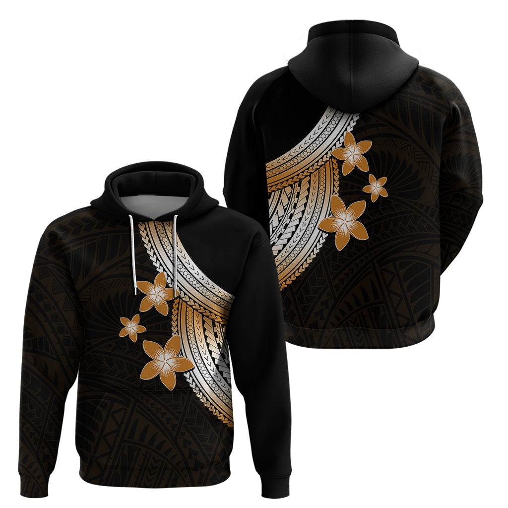 Polynesian Hoodie With Plumeria Flower Gold LT6