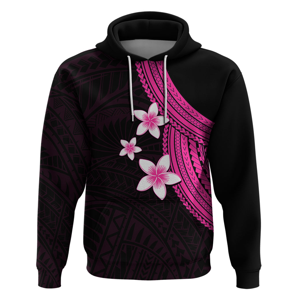 Polynesian Hoodie With Plumeria Flower Pink LT6
