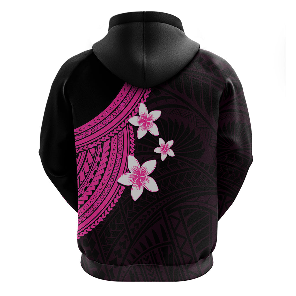 Polynesian Hoodie With Plumeria Flower Pink LT6