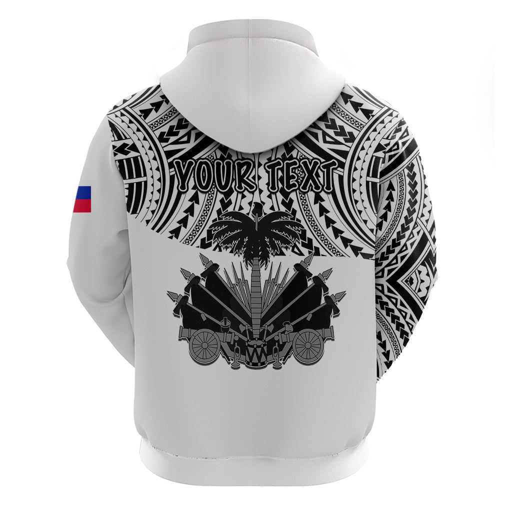 Custom Haiti Hoodie Polynesian Neg Maron White Style LT6