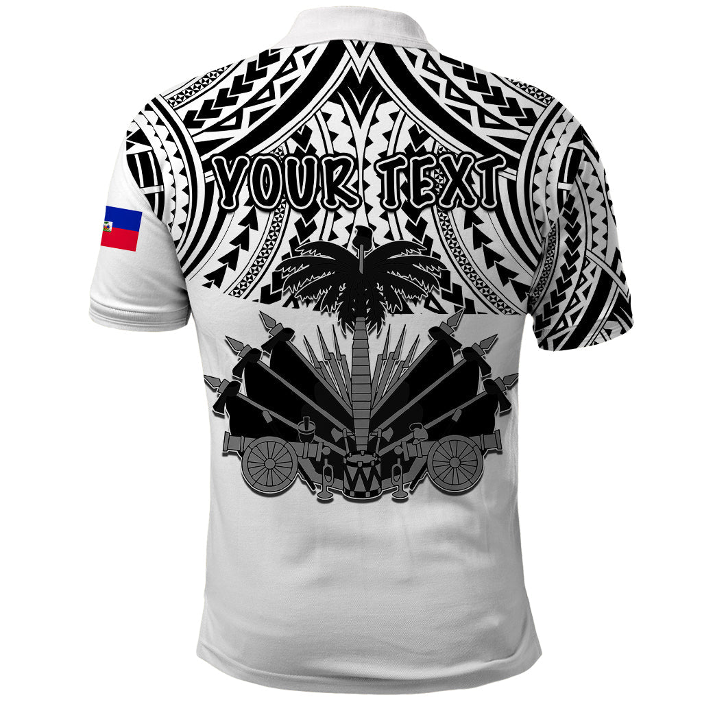 Custom Haiti Polo Shirt Polynesian Neg Maron White Style LT6