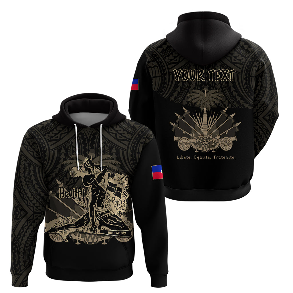 Custom Haiti Hoodie Polynesian Neg Maron Black Style LT6