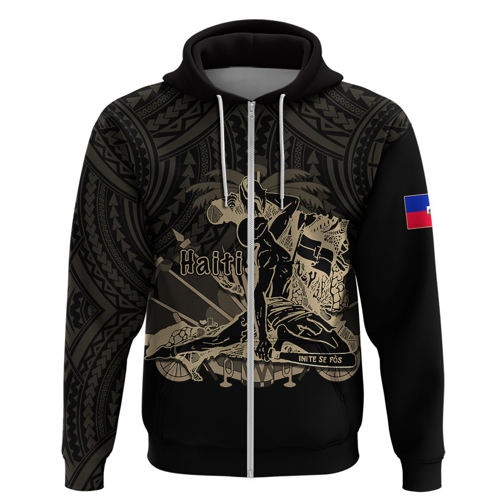 Custom Haiti Hoodie Polynesian Neg Maron Black Style LT6