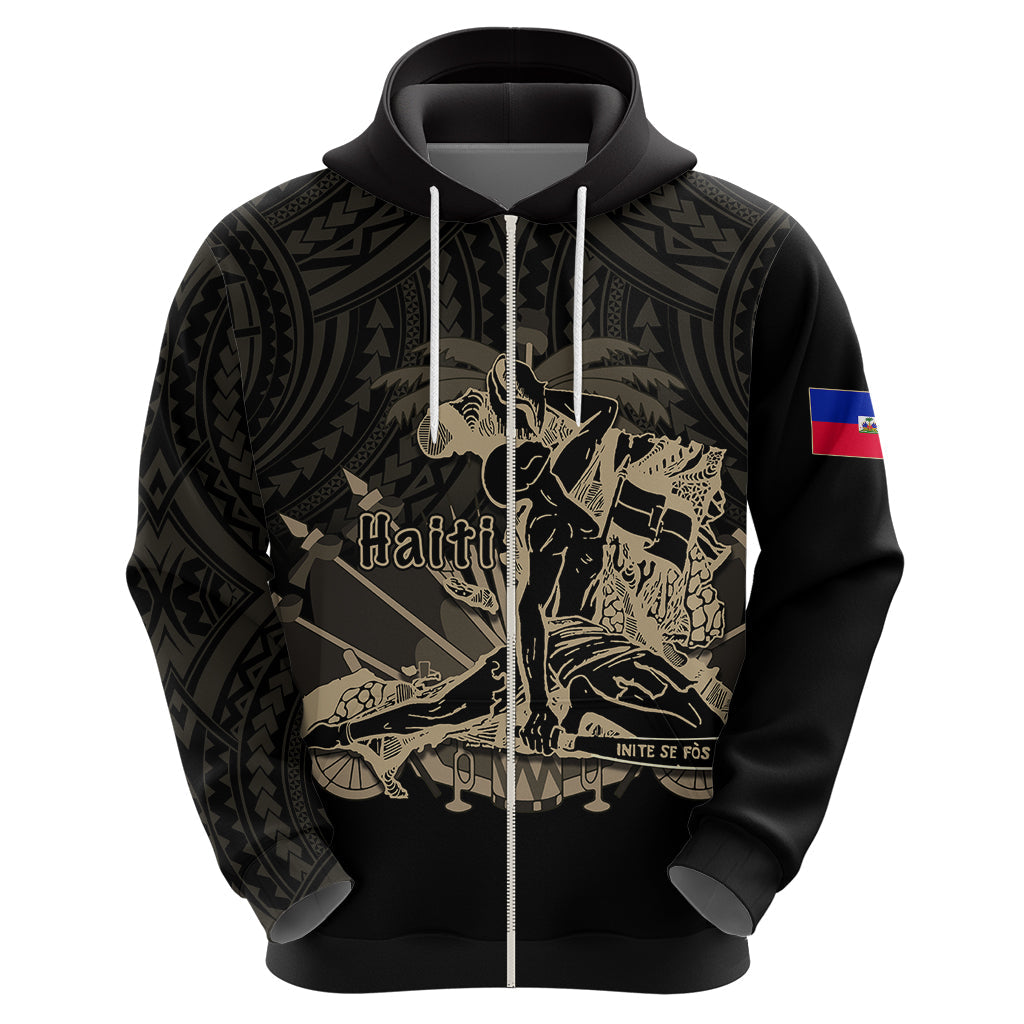 Custom Haiti Hoodie Polynesian Neg Maron Black Style LT6