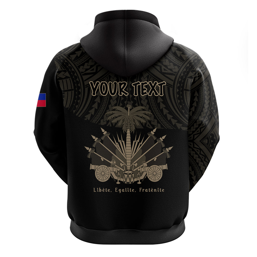 Custom Haiti Hoodie Polynesian Neg Maron Black Style LT6