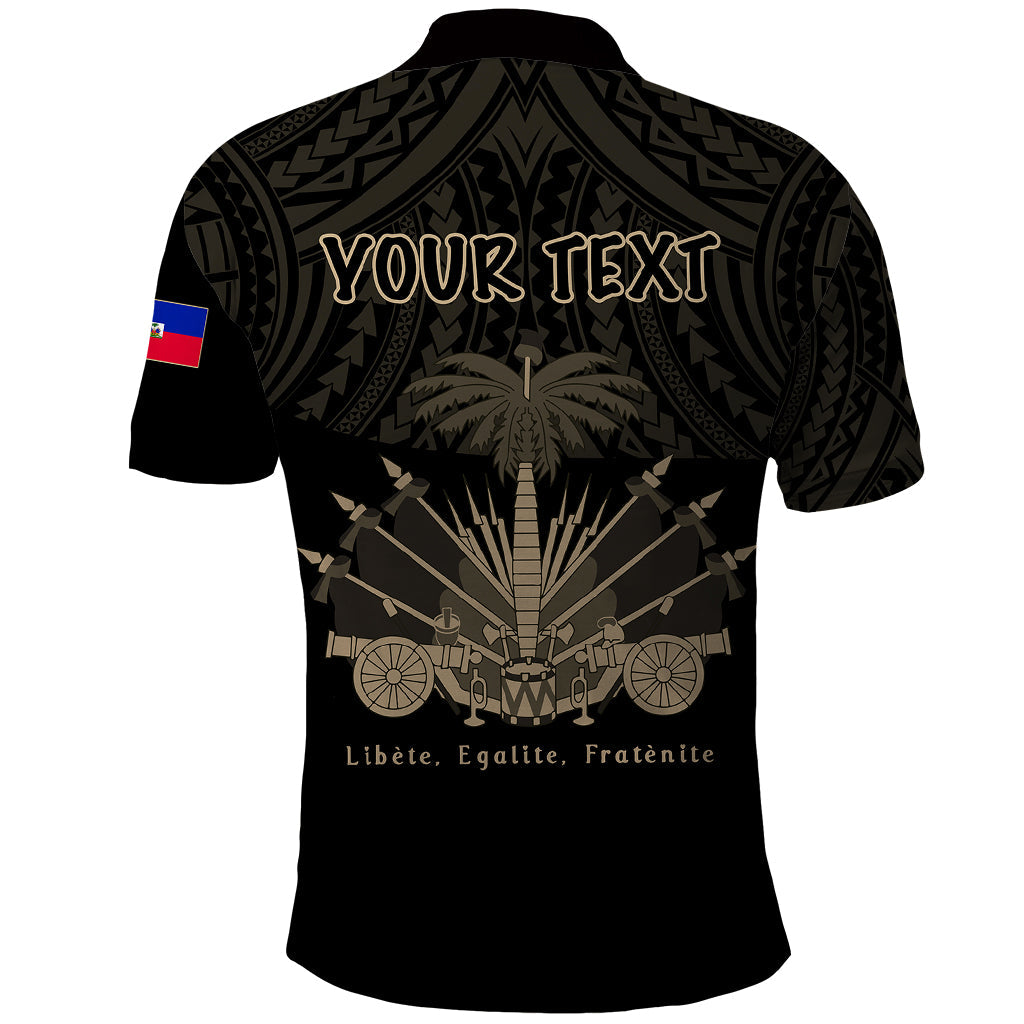 Custom Haiti Polo Shirt Polynesian Neg Maron Black Style LT6