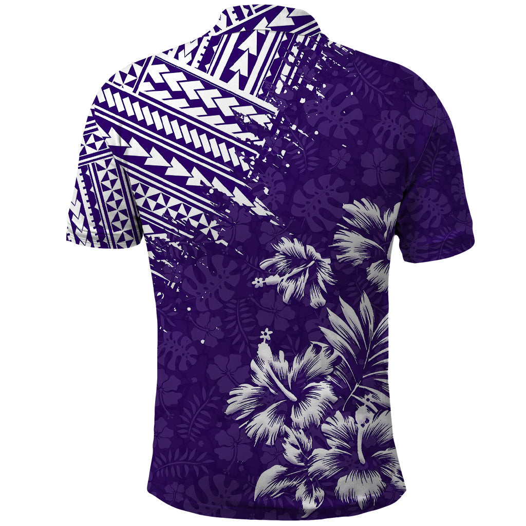 Hawaii Summer Polo Shirt Mix Polynesian Purple LT6