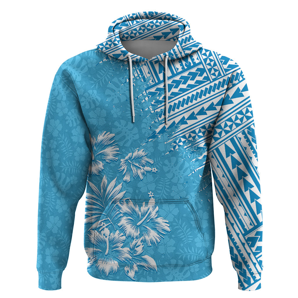 Hawaii Summer Hoodie Mix Polynesian Light Blue LT6