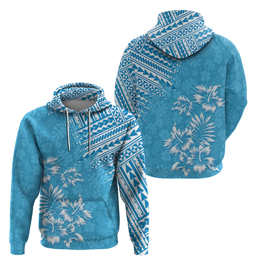 Hawaii Summer Hoodie Mix Polynesian Light Blue LT6