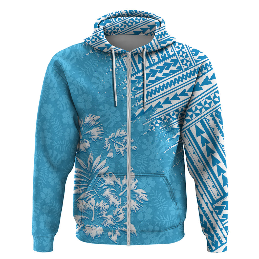 Hawaii Summer Hoodie Mix Polynesian Light Blue LT6