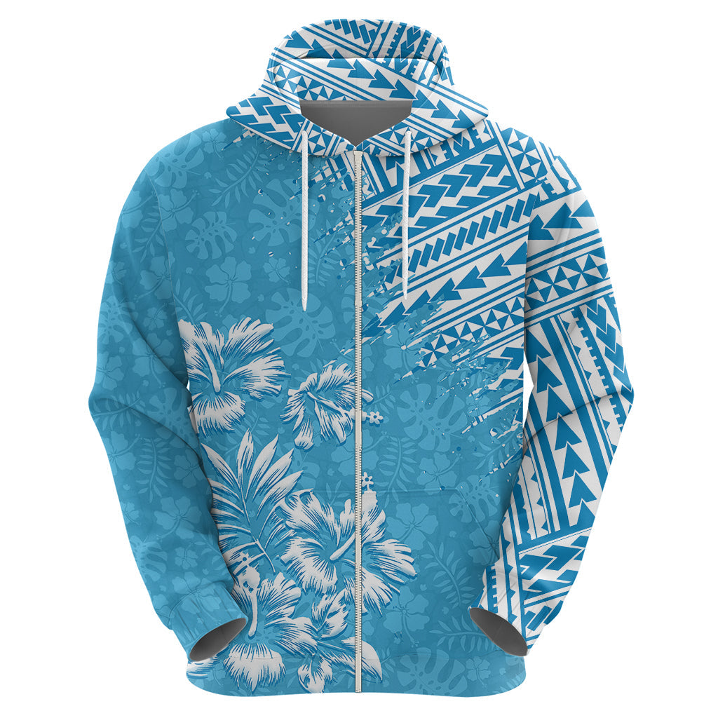 Hawaii Summer Hoodie Mix Polynesian Light Blue LT6