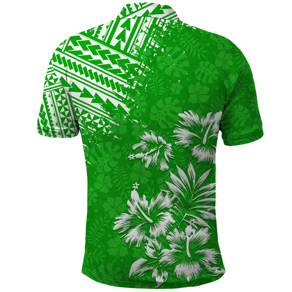 Hawaii Summer Polo Shirt Mix Polynesian Green LT6