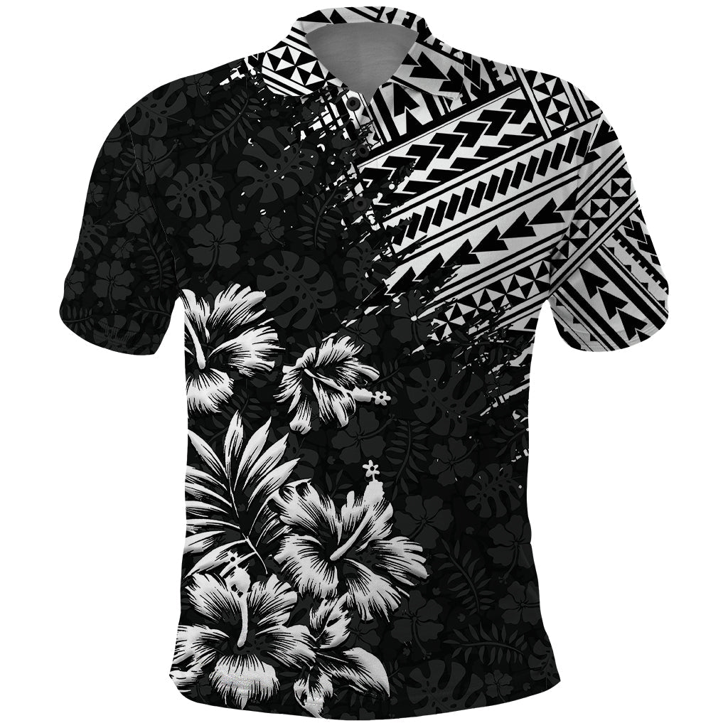 Hawaii Summer Polo Shirt Mix Polynesian Black LT6