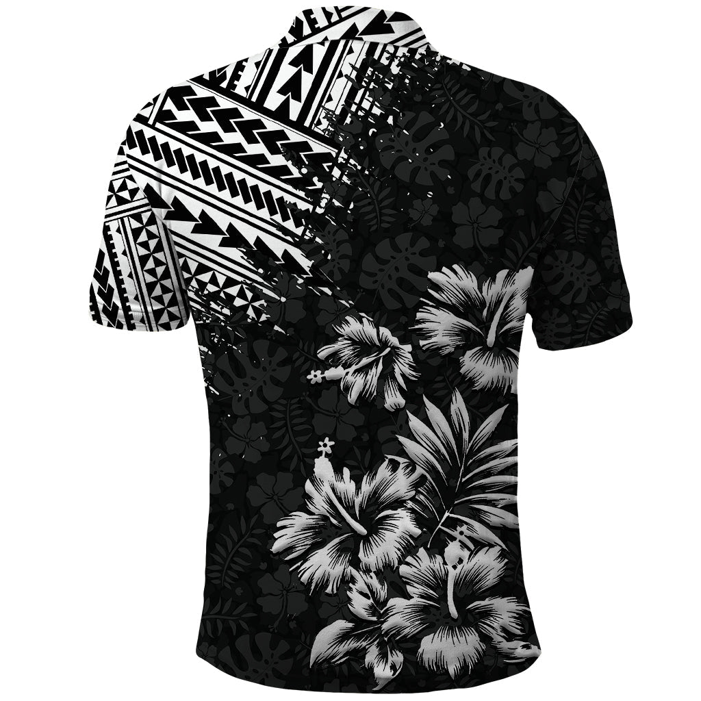Hawaii Summer Polo Shirt Mix Polynesian Black LT6