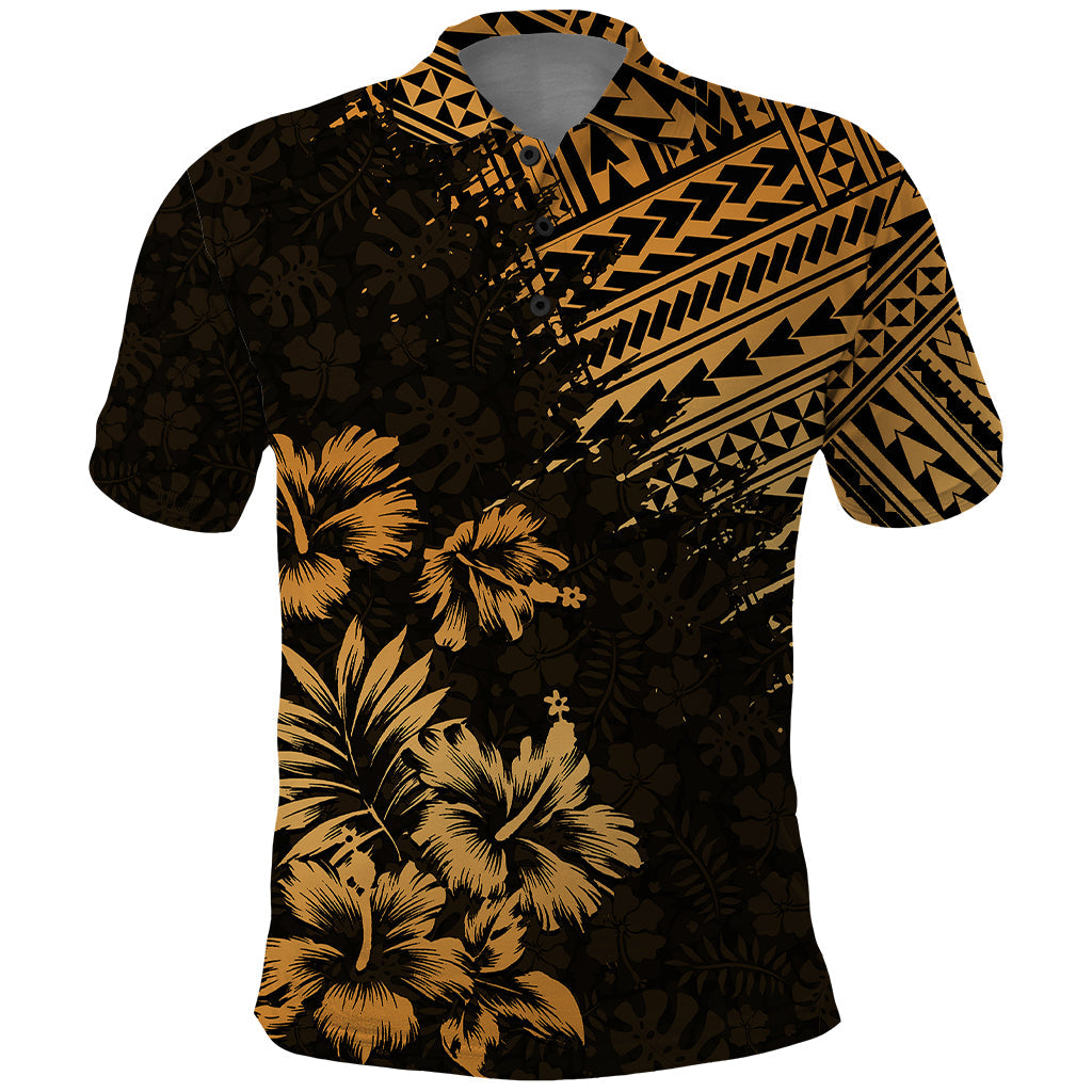 Hawaii Summer Polo Shirt Mix Polynesian Gold LT6