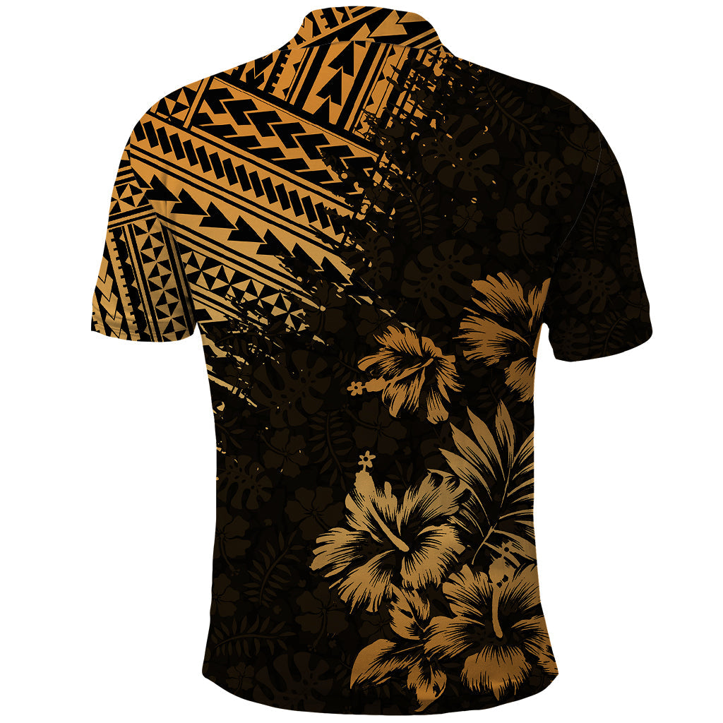 Hawaii Summer Polo Shirt Mix Polynesian Gold LT6