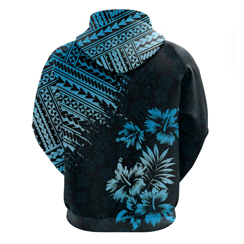 Hawaii Summer Hoodie Mix Polynesian Black-Blue LT6