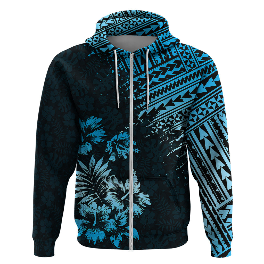 Hawaii Summer Hoodie Mix Polynesian Black-Blue LT6
