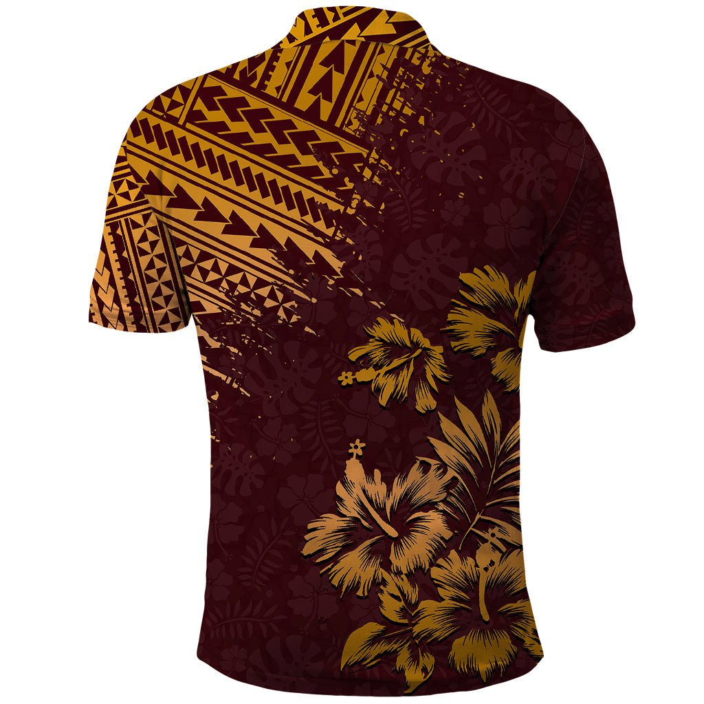 Hawaii Summer Polo Shirt Mix Polynesian Brown LT6