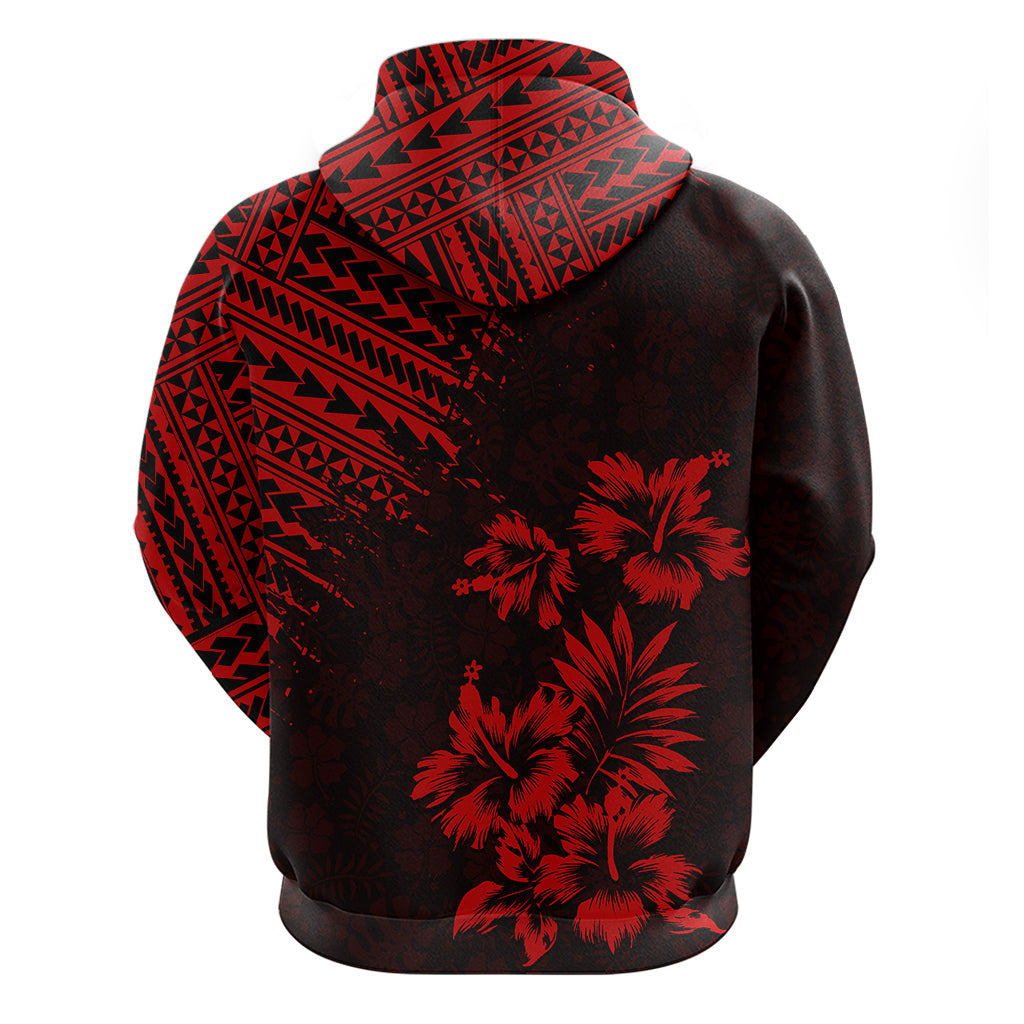Hawaii Summer Hoodie Mix Polynesian Black-Red LT6