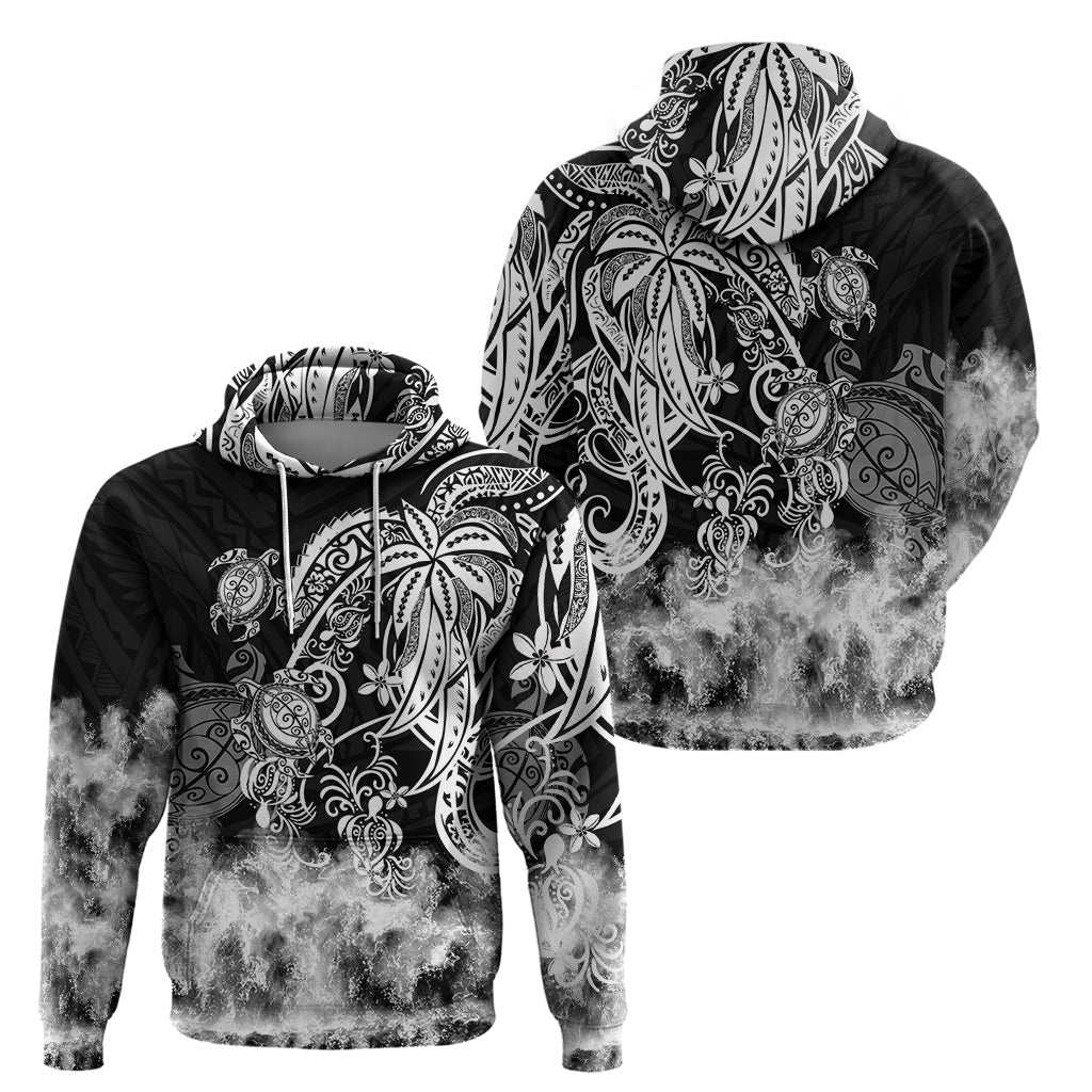 Polynesian Sea Turtle Hoodie Tribal Black LT6