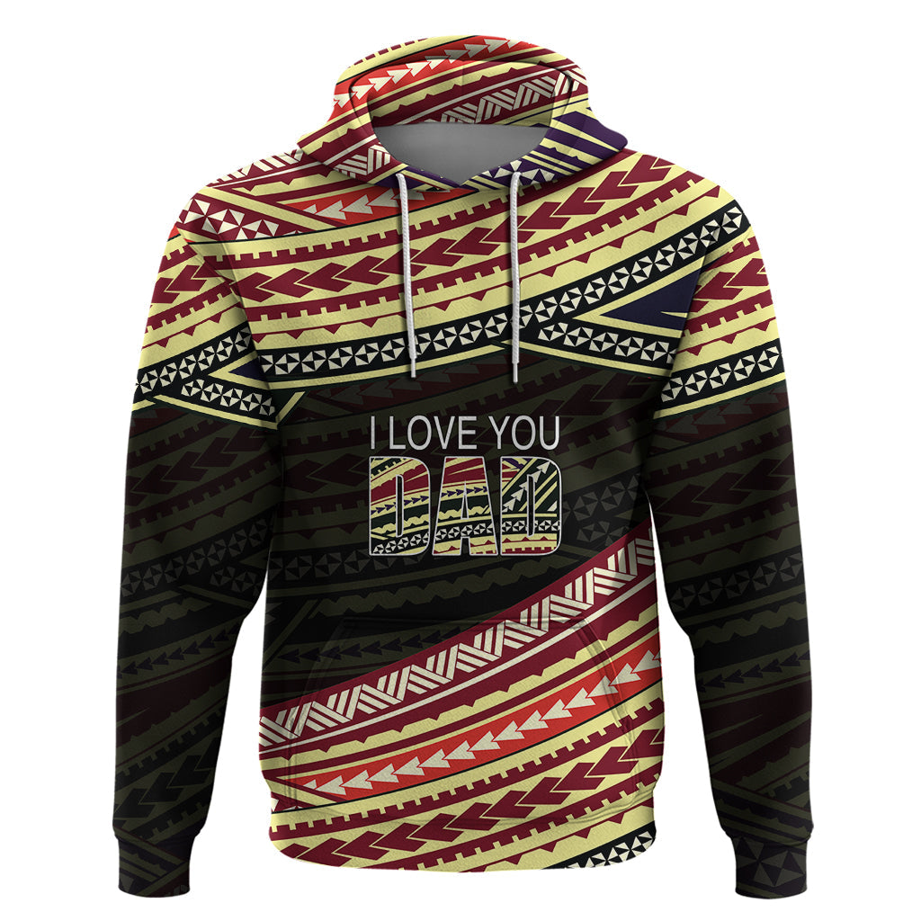 Personalized Happy Fathers Day Polynesian Hoodie I Love You Dad LT6