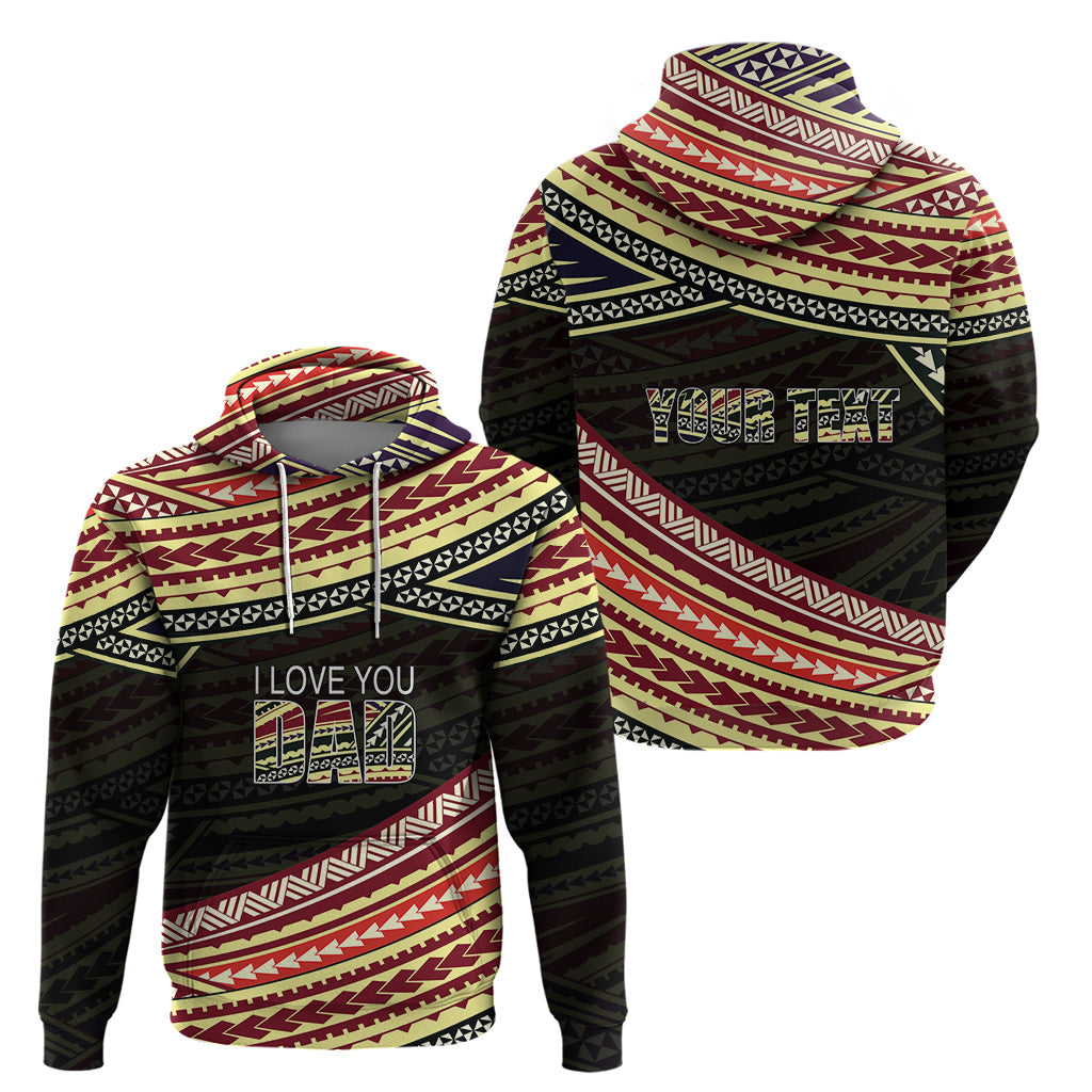 Personalized Happy Fathers Day Polynesian Hoodie I Love You Dad LT6