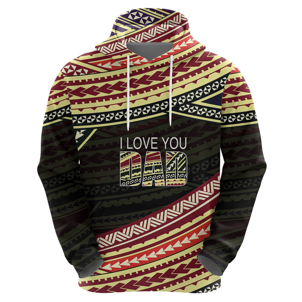 Personalized Happy Fathers Day Polynesian Hoodie I Love You Dad LT6