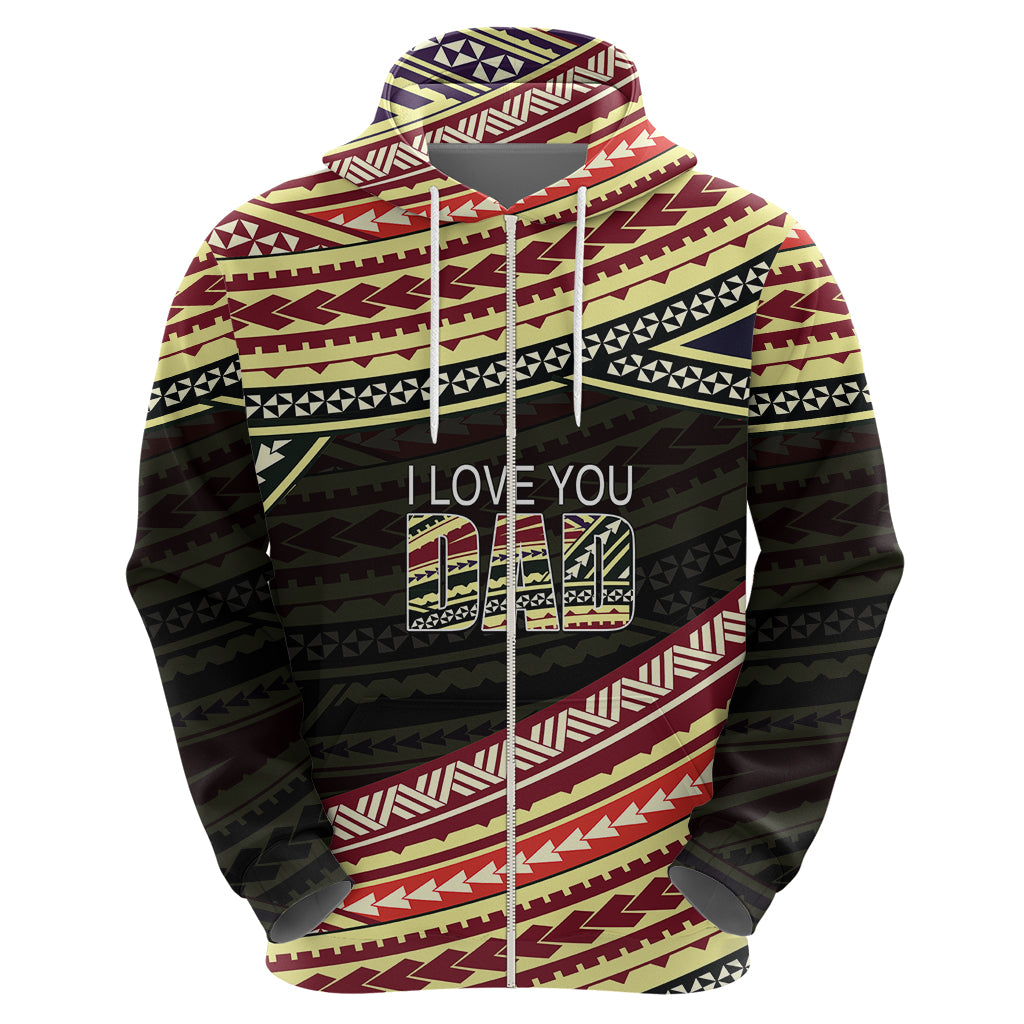 Personalized Happy Fathers Day Polynesian Hoodie I Love You Dad LT6